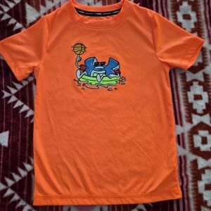 Under Armour Kids UPF 50 Swim Shirt Orange Graphic Tee Size 5